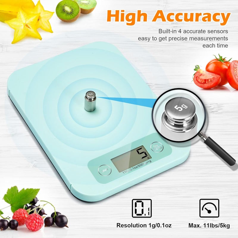 URAMAZ Smart Food Scales for Kitchen - Digital Food Scale with Nutritional Calculator Analysis App, Food Weight Scale Grams and Ounces, Food Scale for Weight Loss, Calories Counting, Meal Prep 0.1oz - Image 5